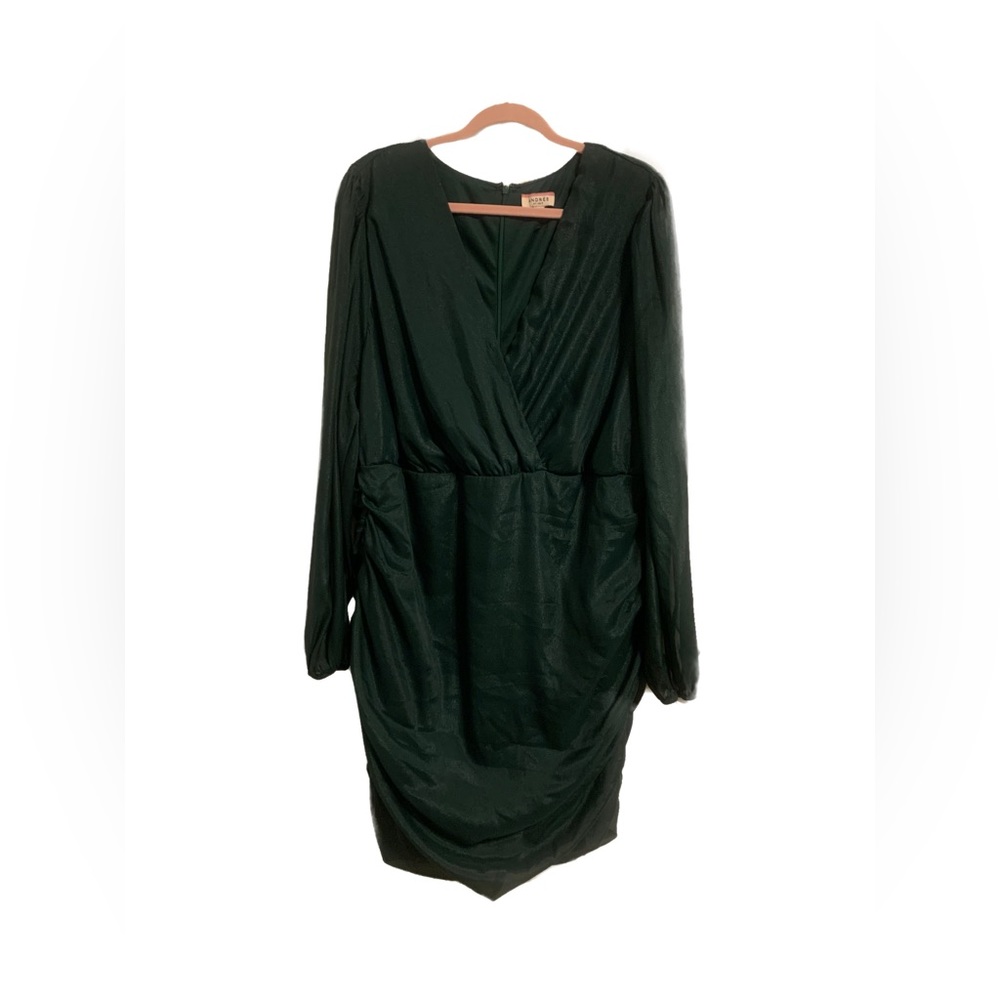 Dark Green Long Sleeve Ruched Dress | Wendy Drew Boutique | NEW